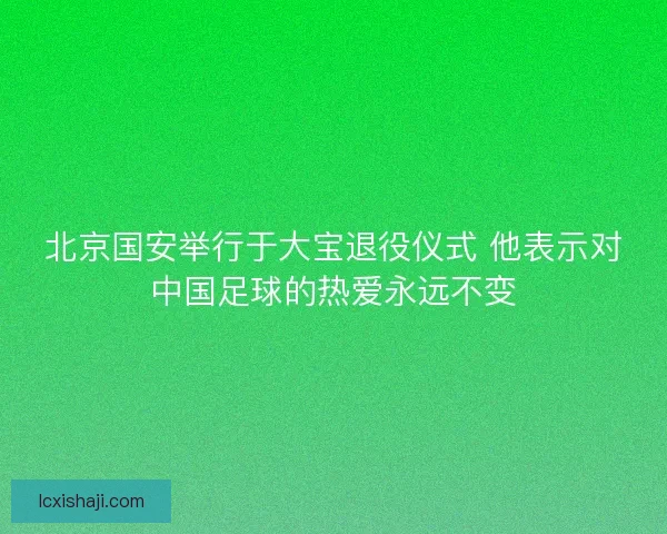 北京国安举行于大宝退役仪式 他表示对中国足球的热爱永远不变 北京国安举行于大宝退役仪式 他表示对中国足球的热爱永远不变